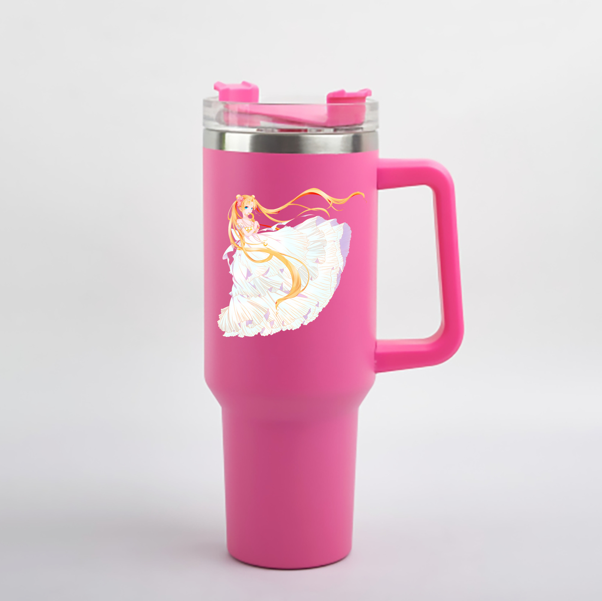 （画像用） 美少女戦士セーラームーン 愛野 美奈子 あいの みなこ Sailor Moon Aino Minako 1200mL車用タンブラー - クリスタルステッカー（プラスチックストロー付き）